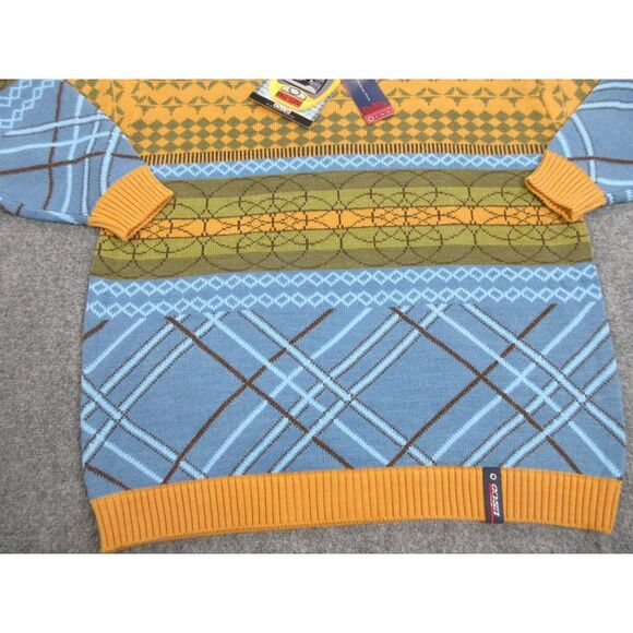 VINTAGE Willie Esco Sweater Mens Large Yellow Geometric Hip Hop 90s Y2K‎ - Picture 2 of 12